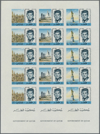 ** Katar / Qatar: 1966, J.F.Kennedy Imperforate, Two Complete Sheets With Five Sets, Unmounted Mint. - Qatar