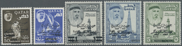 * Katar / Qatar: 1966, 3rd Death Anniversary Of J.F.Kennedy, Revaluation Overprints, Complete Set Of Five Values Mint O. - Qatar