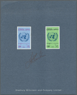 (*) Katar / Qatar: 1980, Day Of U.N., Combined Proof Card (1.35r. Small Imperfection), Imperforate In Issued Design And - Qatar