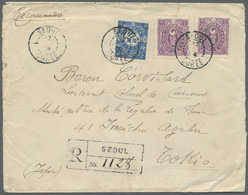 Br Korea: 1900/01, ülum Blossoms 6 Ch., 10 Ch. (2) Tied "SEOUL 27 JUN 04" To Registered Cover To Tokyo(Japan With July 4 - Corea (...-1945)