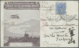 Br Korea: 1911, FIRST U.K. AERIAL POST, Official Envelope With Special Flight Cancel FIRST UNITED KINGDOM AERIAL POST / - Korea (...-1945)