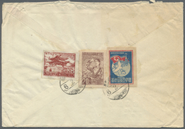 Br Korea-Nord: 1955. Envelope Addressed To France Bearing SG N50, 70wn Brown, SG N51, 20wn Blue And Red And SG N82, 5wn - Corea Del Nord