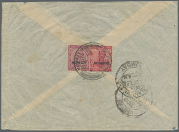 Br Kuwait: 1938. Air Mail Envelope (top Shortened) Addressed To India Bearing SG 21, 3a Carmine And SG 23, 8a Purple Tie - Koweït