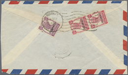 Br Kuwait: 1942. Air Mail Envelope (faults, Rough Opened, Shortened) Addressed To Lndia Bearing SG 53, ½a Purple And SG - Kuwait