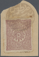 Libanon: 1892, "TARTUS POSTA SUBESI 1296" All Arabic Cancellation On Piece Bearing 20 Para Violet, Coles Walker Unrecord - Libano