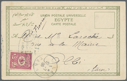 Libanon: 1904, SOFER POSTA SUBESI 22 (Isfila No.2, R) Bilingual Cancellation In Blue On Postcard Showing Egypt Water Fou - Lebanon