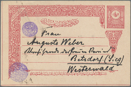 GA Libanon: "BAALBEK" Violet Negativ Seal Cancel On Stationery 20 P. Turkey To Germany, Backside L3 "WÜRTH VON WÜRTHENAU - Lebanon