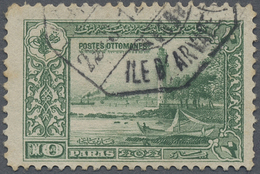 O Libanon: 1914, "ILE D´ARVARE" Octogonal Ds. On 10 Para Green, Province Beyrouth, Coles Walker Unrecorded, Very Scarce - Lebanon