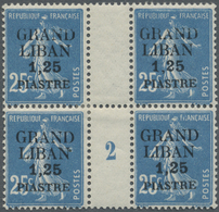 * Libanon: 1924, French Overprint, Group Of 16 Millesime Gutter Pairs, Mint O.g. With Hinge Remnants. Maury 1I (3), 1II - Libano