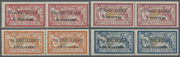 **/* Libanon: 1924, 2pi. On 40c., 5pi. On 1fr., 10pi. On 2fr. And 25pi. On 5fr., 1st Edition (narrow Spacing), Four Valu - Lebanon