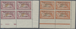 ** Libanon: 1924, Airmails, Complete Set Of Four Values As Right Marginal Blocks Of Four, Unmounted Mint (10pi. One Stam - Lebanon