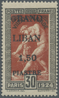 * Libanon: 1924, Olympic Games, 1.50pi. On 30c. Showing Variety "Small G In GRAND", Mint O.g. Previously Hinged. Maury 2 - Libano