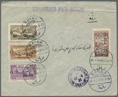 Br Libanon: 1925, Airmails, Green "AVION" Overprint, Complete Set Of Four Values On Airmail Cover Flown From "RAYAK 23.6 - Liban