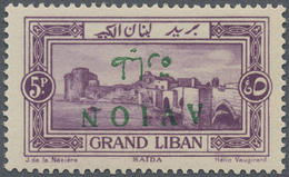** Libanon: 1925, Airmails, 5pi. Violet With INVERTED Overprint, Unmounted Mint (tiny Adhesion Mark), Signed Calves. Mau - Lebanon