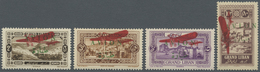 * Libanon: 1925, Airmails, Carmine "Plane" Surcharge On Green "AVION" Overprints, Not Isused, Complete Set Of Four Stamp - Liban