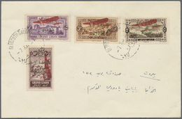 Br Libanon: 1925, Airmails, Carmine "Plane" Surcharge On Green "AVION" Overprints, Not Isused, Complete Set Of Four Stam - Lebanon