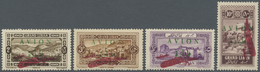 * Libanon: 1925, Airmails, INVERTED Carmine "Plane" Surcharge On Green "AVION" Overprints, Not Isused, Complete Set Of F - Liban