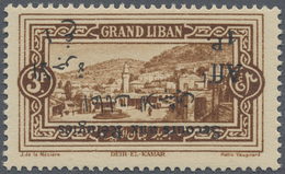 ** Libanon: 1926, War Refugee Relief, 3pi. + 1pi. Brown With INVERTED BLACK Overprint (essai), Unmounted Mint. Maury 71, - Liban