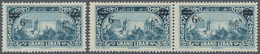 **/* Libanon: 1926, 6pi. On 2.50pi. Greenish Blue, Single Copy With Double Ovp./one Albino, Unmounted Mint; Horiz. Pair - Liban