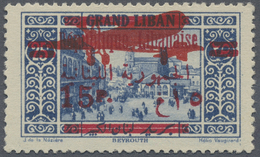 * Libanon: 1929, Airmails 15pi. On 25pi. "Small Cipher 15", Fresh Colour, Well Perforated, Mint O.g. Previously Hinged, - Liban