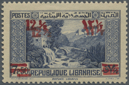 ** Libanon: 1939, 12½pi. On7.50pi. Ultramarine With DOUBLE Overprint, Unmounted Mint, Signed Calves. Maury 163 Var. (not - Lebanon