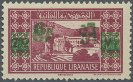 ** Libanon: 1943, 6pi. On 7.50pi. Carmine With DOUBLE Overprint, Unmounted Mint, Few Flat Perfs, Signed Calves. Maury 18 - Lebanon