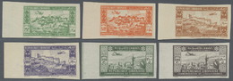 * Libanon: 1943, Two Years Of Independence Complete Set Of Six Air Mail Values Imperf Margins, Mint Light Hinged, Fine, - Lebanon