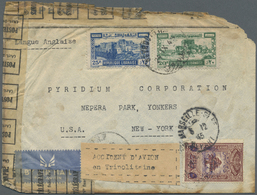 Br Libanon: 1945 (September 30), Label "ACCIDENT D'AVION / En Tripolitaine" On Cover Sent From Lebanon To New York, Scor - Liban