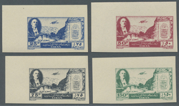 ** Libanon: 1947, Airmails Withdrawal Of Foreign Forces, Complete Set Of Four IMPERFORATE Marginal Copies From The Upper - Liban