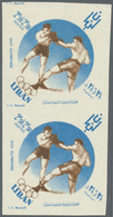 (*) Libanon: 1960, XVII Olympic Games Boxing Imperf Pair 2,50p.+2,50p., Part Off-set Brown Color On Reverse, Mint No Gum - Liban