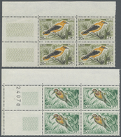 ** Libanon: 1965, Birds, 5pi. To 32.50pi., Complete Set Of Six Values As Marginal Blocks Of Four From The Corner Of The - Lebanon