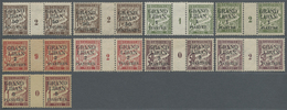 */** Libanon - Portomarken: 1924, French Overprints, Complete Set Of Nine Millesimes Gutter Pairs, Mint O.g. Previously - Libano