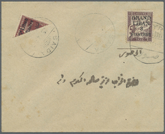 Br Libanon - Portomarken: 1925, 3pi. On 50c. Lilac-brown Oblit. "SAIDA 25.4.25" On Cover With Bisected 1pi. On 20c. From - Liban