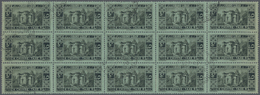 O Libanon - Portomarken: 1925, 5pi. Black On Green, Used Block Of 15 Stamps, Partly Separated And Ink Marks On Reverse. - Libano