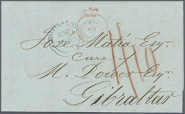 Br Macau: 1857. Stampless Envelope Written From Macau Dated '22nd Sept 1857' Addressed To 'Jose Matia, Cadiz, Spain Via - Other & Unclassified