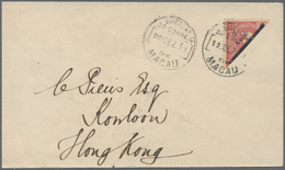 Br Macau: 1911, 2 Avos/4 A. Bisect Tied "MACAU 11 DEZ. 11" To Cover To Kowloon/Hong Kong, On Reverse Clear "CUSTOMS LAPP - Other & Unclassified