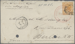 Br Malaiische Staaten - Straits Settlements: 1867, 8 C Orange On Envelope (filing Holes On Bottom) Sent With Double Cds - Straits Settlements