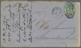 Br Malaiische Staaten - Straits Settlements: 1867, 24 C Blue-green On Envelope (upper Flap Missing, Cover Some Faults On - Straits Settlements