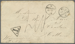 Br Malaiische Staaten - Straits Settlements: 1878: Penang 1878 Unpaid Cover To Harlem, Netherlands, Showing 2 Strikes Of - Straits Settlements