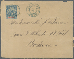 Br/ Malaiische Staaten - Straits Settlements: 1892. Cover Front (faults) Addressed To Bordeaux Bearing French Indo-China - Straits Settlements