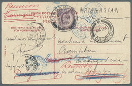 Malaiische Staaten - Straits Settlements: 1905. Picture Postcard Addressed To Madagascar Bearing Straits Settlements SG - Straits Settlements