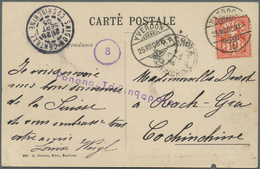 Br Malaiische Staaten - Straits Settlements: 1905. Picture Post Card Written From Yverdon Addressed To Cochinchine Beari - Straits Settlements