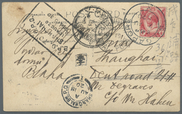 Malaiische Staaten - Straits Settlements: 1920. Photographic Card Of The 'Market' Addressed To Shanghai Bearing SG 198, - Straits Settlements