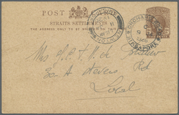 GA Malaiische Staaten - Straits Settlements: 1926. Postal Stationery Card Two Cent Brown (Leo, N. Amber Mansions, Printe - Straits Settlements