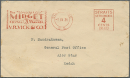 Br Malaiische Staaten - Straits Settlements: 1931. Stampless Envelope Addressed To Kedah Cancelled By Boxed 'Straits Set - Straits Settlements