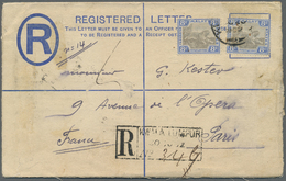 GA Malaiischer Staatenbund: 1902. Registered Postal Stationery Envelope (opened For Display) 5c Blue Upgraded With SG 16 - Federated Malay States