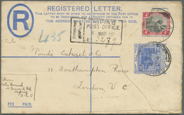 GA Malaiischer Staatenbund: 1912. Registered Envelope 10c Blue Upgraded With SG 36, 4c Black And Scarlet Tied By Taiping - Federated Malay States