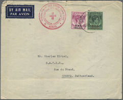Br Malaiische Staaten - Britische Militärverwaltung: 1948. Air Mail Envelope (small Faults) Addressed To The Red Cross, - Malaya (British Military Administration)