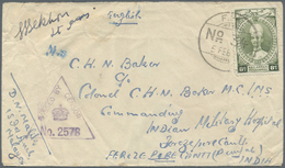 Br Malaiische Staaten - Kelantan: 1941. Envelope (creased) Addressed To The 'Indian Military Hospital, India' Bearing Ke - Kelantan