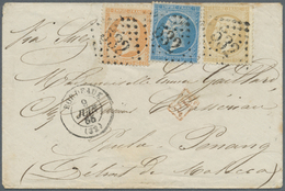 Br Malaiische Staaten - Penang: 1865. Envelope Addressed To Poulo Penang, Malacca Bearing French Napoleon Yvert 21, 10c - Penang